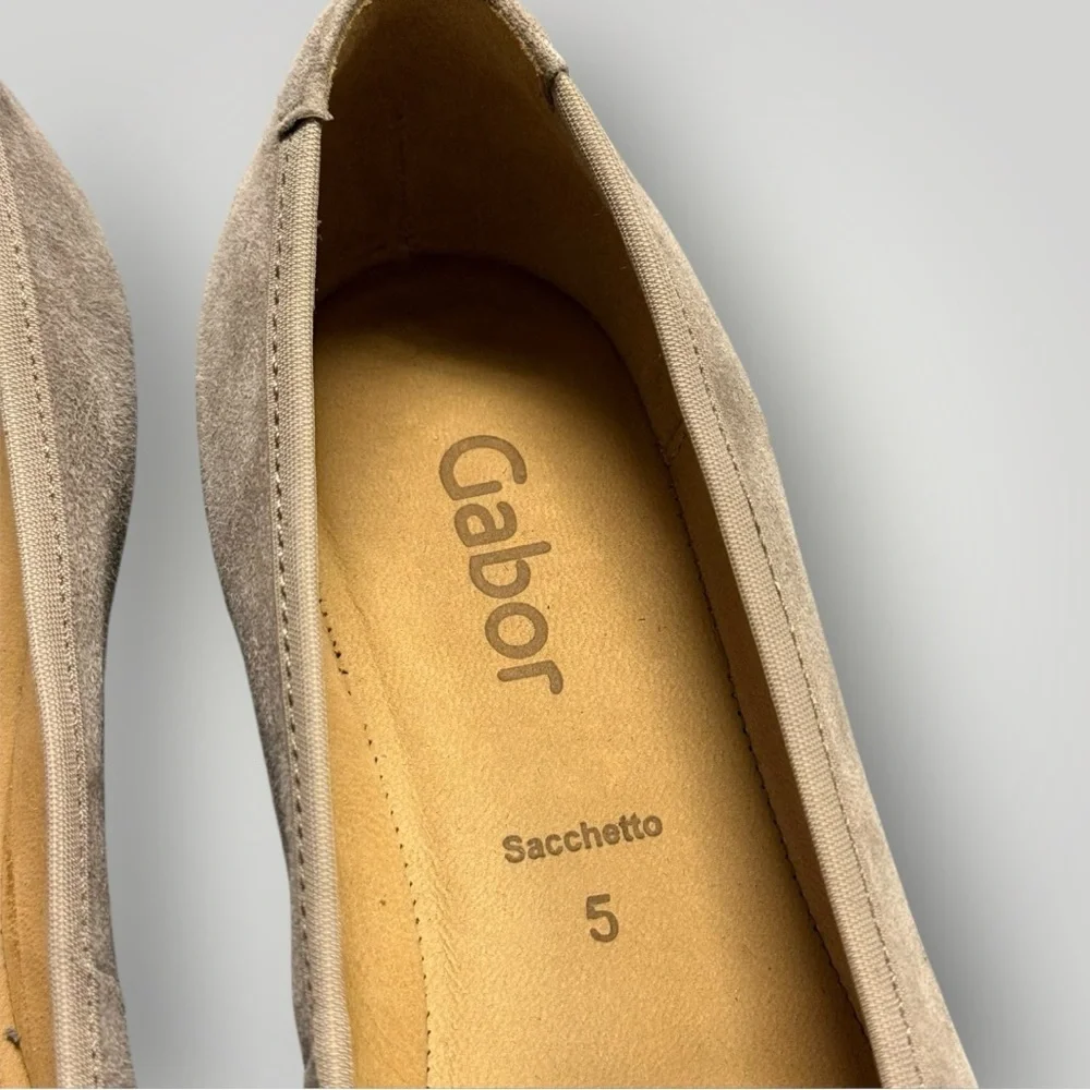Gabor Chloe Ballet Wedge Tan Sz UK‎ 5 US 7.5